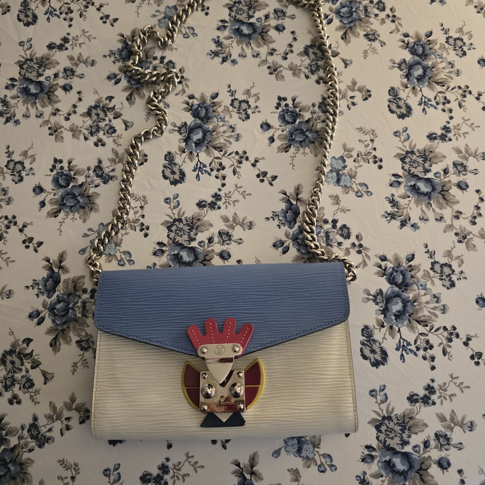 Louis Vuitton Blue and Cream Crossbody Bag